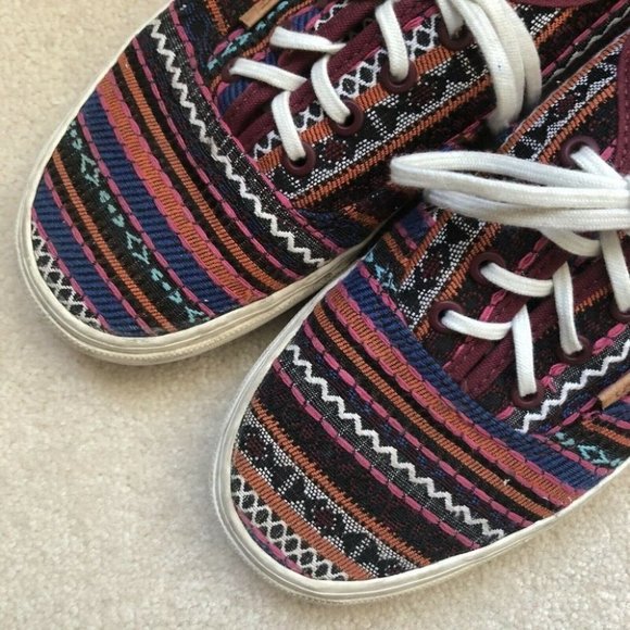 Vans Italian Weave Sneakers Canvas Lace Up Skate Tribal Ethnic - Picture 5 of 9